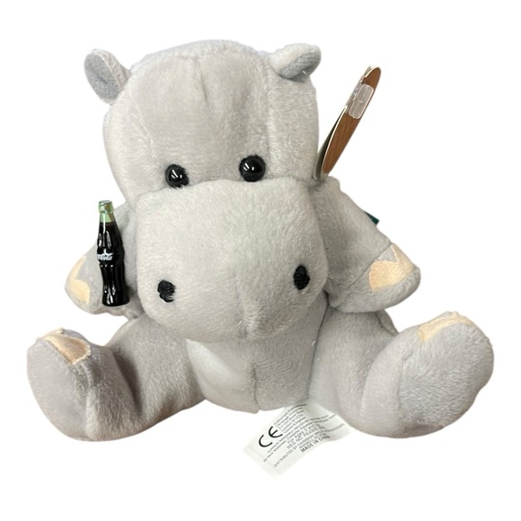Coca-Cola Other - Meeska Coca-cola Hippo International Tag Plush Soft Toy Gray 1999 Zambia